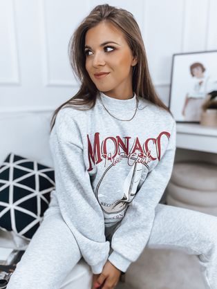 Moderen ženski svetlo siv pulover Monaco