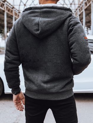 Moški grafit pulover z napisom off black
