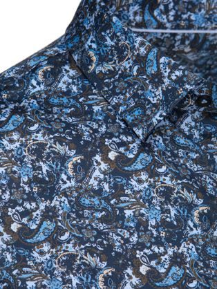 Modna črna moška srajca V2 SHDS-0181