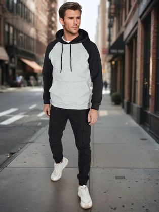 Modna siva jopica z gumbi V2 SSZP-0186