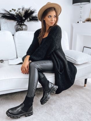 Ženski preprost pulover Aurina v črni barvi