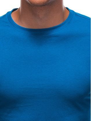 Modra bombažna majica s kratkimi rokavi EM-0103