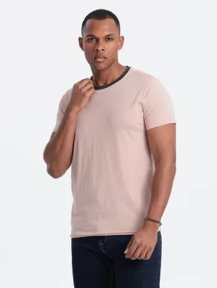 Trendovska rožnata majica brez potiska V5 TSCT-22SS-004