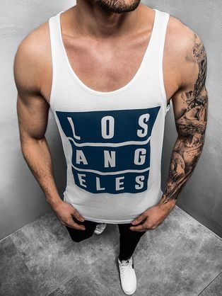 Bela moška majica brez rokavov LOS ANGELES 724TZ
