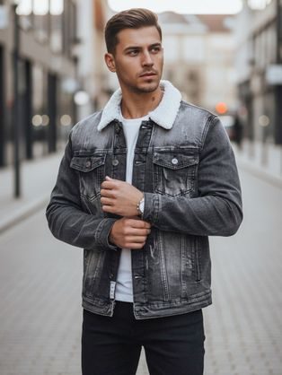 Originalna črna prehodna jeans jakna