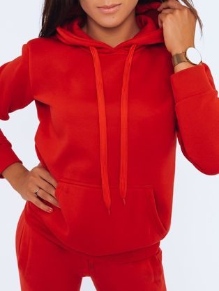 Originalna ženska jopica Basic s kapuco v rdeči barvi