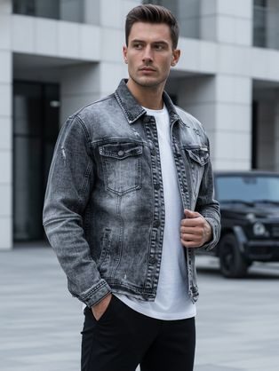 Zanimiva črna jeans jakna