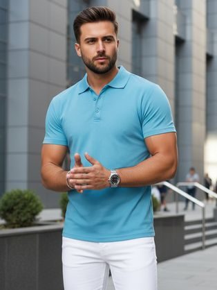 Modna izrazito modra polo majica