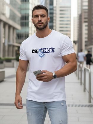 Bombažna pastelno modra majica s kratkimi rokavi