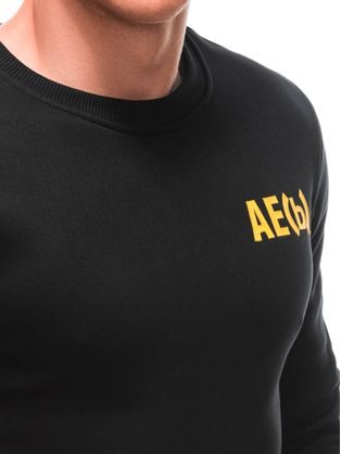 Trendovski črn pulover z rumenim napisom generation B1617