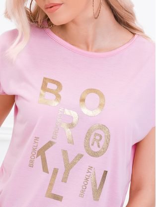 Ženska rožnata majica z originalnim potiskom SLR020