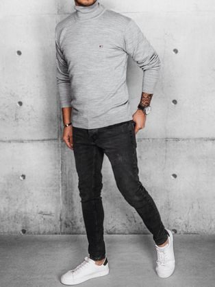 Trendovski grafit črtasti pulover