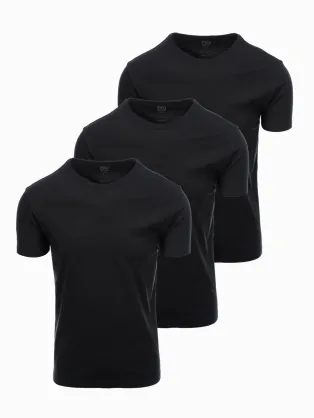 Paket treh črnih bombažnih majic V9 TSBS-0232