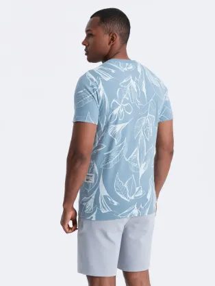 Zanimiva majica z dekorativnim žepom temno zelena V5 TSPT-0154