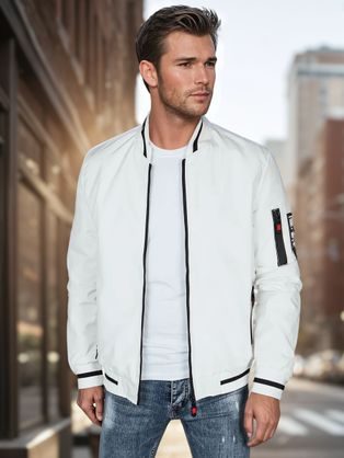 Modna bela bomber jakna