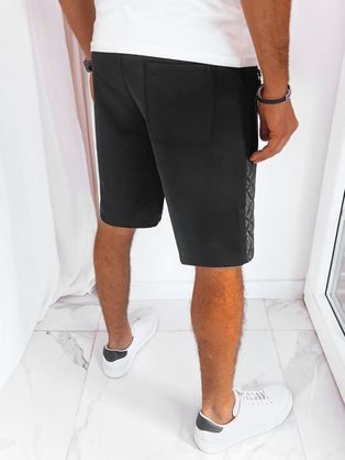 Modne črne kratke hlače originalnega dizajna