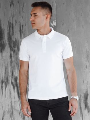 Bela polo majica enostavnega dizajna