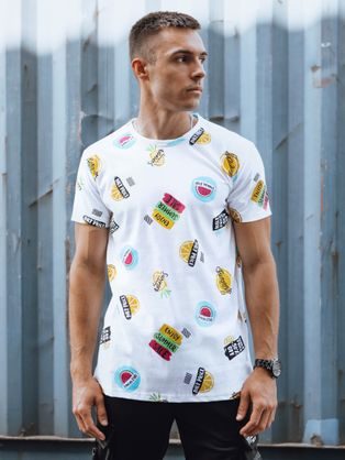 Bela majica s trendovskim poletnim potiskom