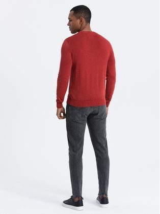 Moški pulover z V-izrezom v rdeči barvi V3 SWOS-0108