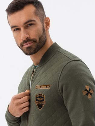 Trendovski zelen army pulover z žepi