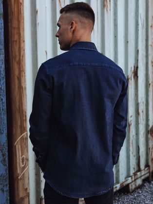 Modna črna moška srajca V2 SHDS-0181