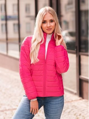 Ženska modna prehodna jakna v temno rožnati barvi CLR008