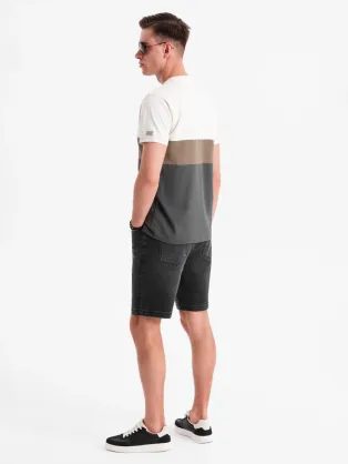 Modne moške kratke hlače v sivi barvi