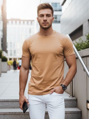 Udobna kavna majica s kratkimi rokavi