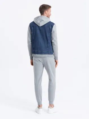 Stilska jeans jakna v sivi barvi