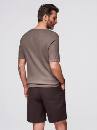 Bombažna moška majica rjava V9 TSBS-0145