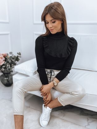 Ženski preprost pulover Aurina v temno sivi barvi