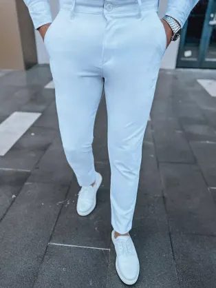 Elegantne chinos hlače v beli barvi