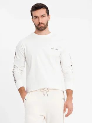 Privlačna bela majica z dolgimi rokavi V3 LSCL-0127