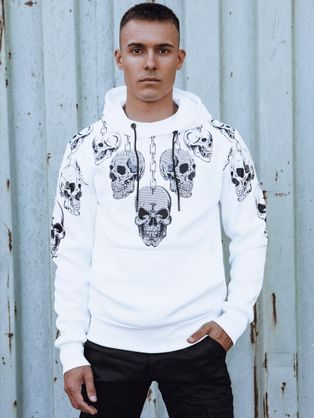 Originalen bel pulover s potiskom