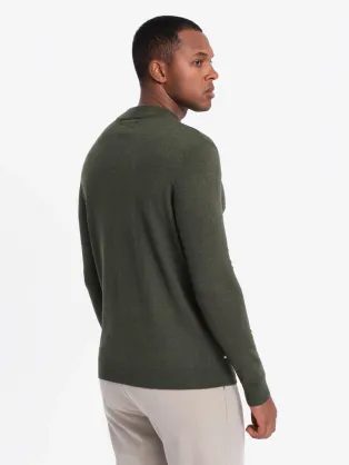 Klasičen temno moder pulover z V izrezom V22 SWBS-0107