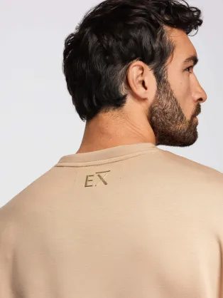 Moška črna majica z dolgimi rokavi in V2 LSPT-0136