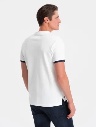 Preprosta bela polo majica S1374