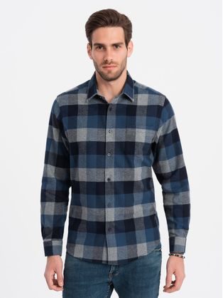 Originalna flanelna karo modra srajca V4 SHCS-0150