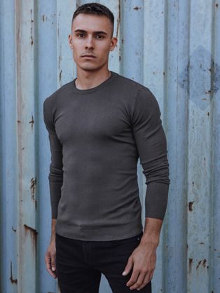 Trendovski grafit črtasti pulover