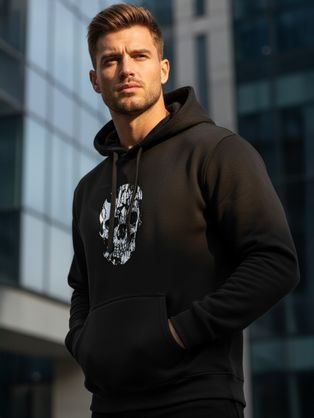 Modna svetlo modra majica s kapuco SSBN-0270