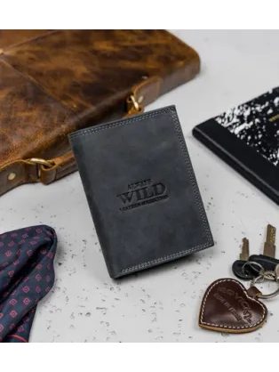 Klasszikus fekete férfi pénztárca csattal