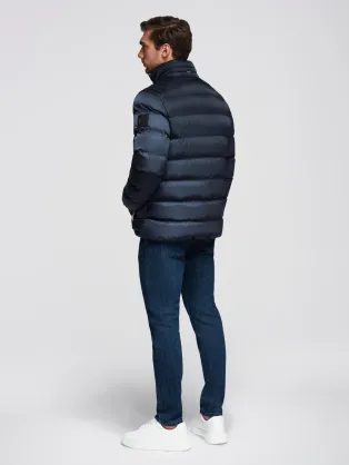 Privlačna temno modra bomber jakna V2 JALP-0218