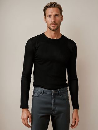 Stilski črn moški pulover z zadrgo