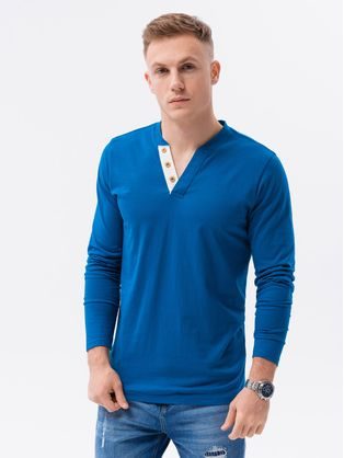 Majica z dolgimi rokavi v modri barvi L133