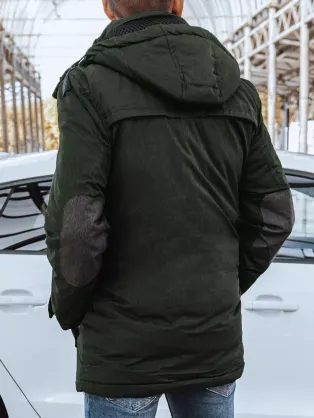 Zimska temno olivna stilska bunda C530