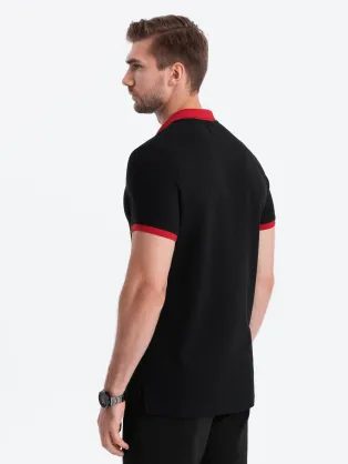 Črna nevsakdanja polo majica V3 POSS-0105