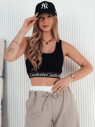 Ženski športni črni top Sunsel