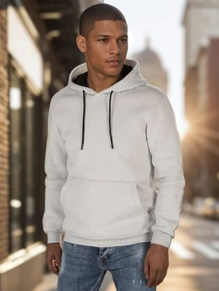 Osnovna moška siva jopa s kapuco