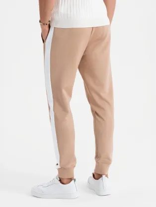 Rebraste moške športne hlače sive v5 om-pask-0129