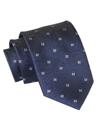 Temno modra moška kravata z nevpadljivim vzorcem